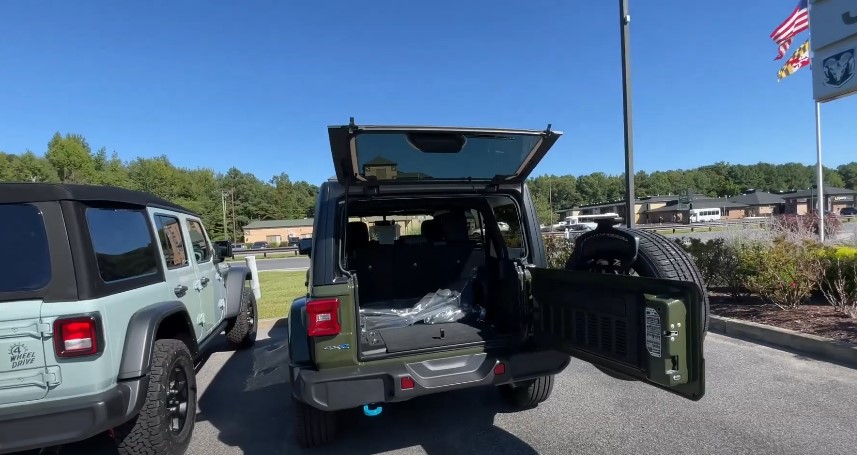 Olive Color Jeep Wrangler Back